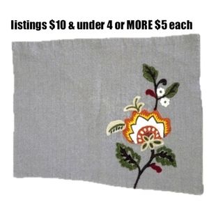 Floral Placemat Embroidered Vintage Tablescape Decor Accessorie Flower Unique
